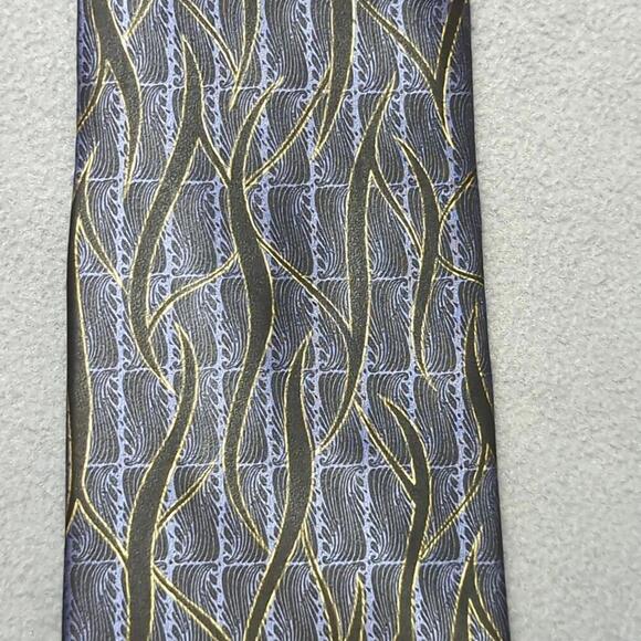 Vintage Brioni Tie Black Gold Purple 100% Silk Hand Made in Italy Barcelino - Picture 6 of 9